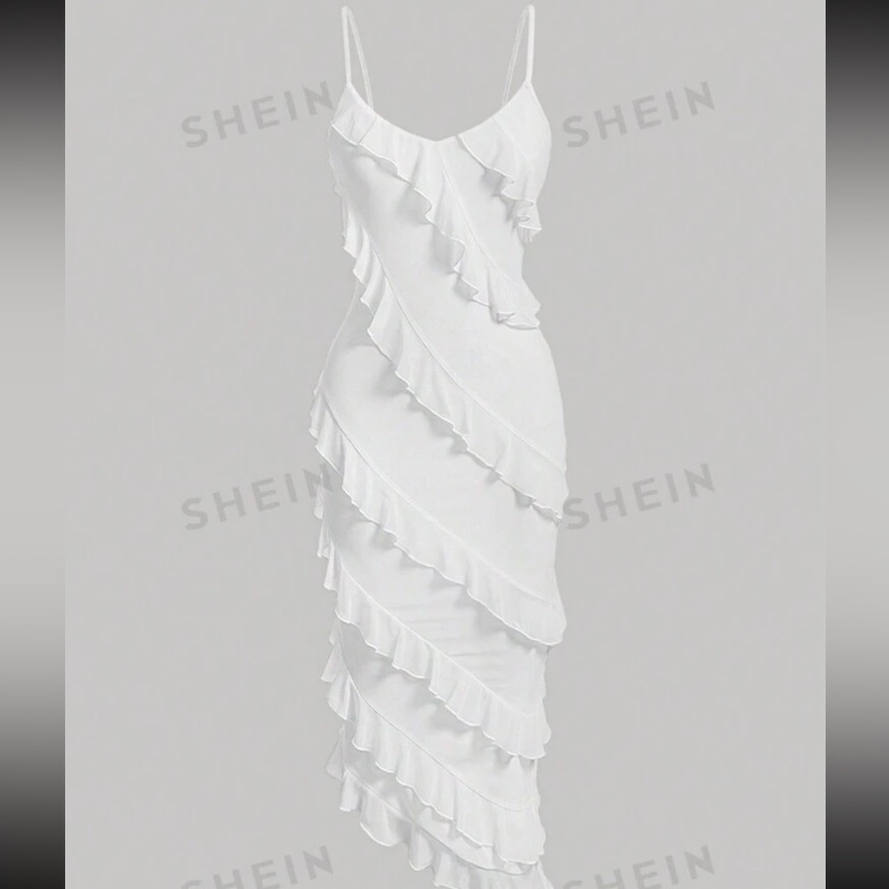 Ruffle White Bridal Dress